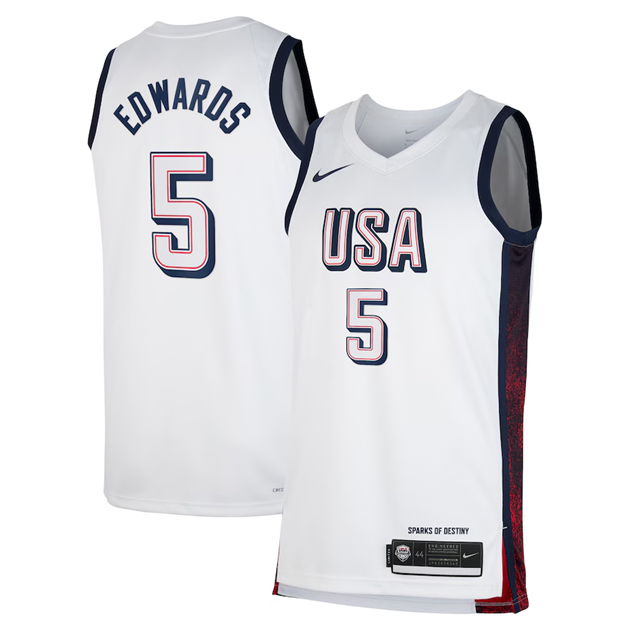 Anthony Edwards Team USA 2024 Olympics Jersey football jersey product view 1