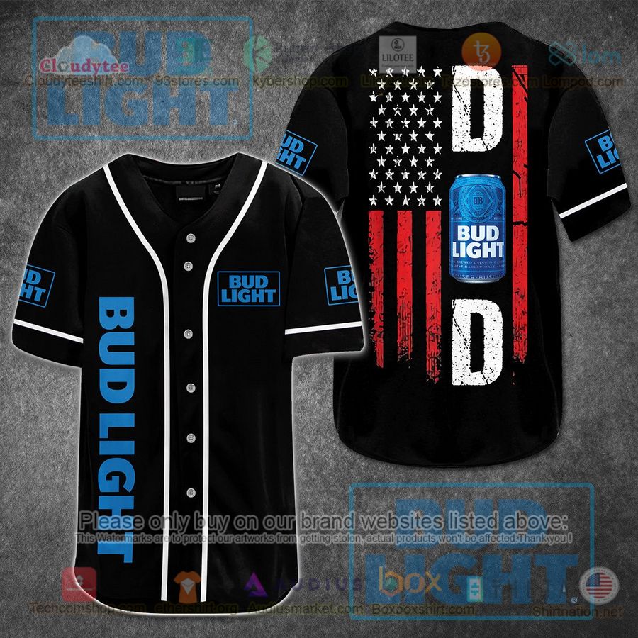 HOT United States Flag Bud Light Can black Baseball Jersey Shirt Unisex T-shirt, Sweatshirt, Hoodie, Long Sleeve Tee - T-Shirt, Sweatshirt, Hoodie