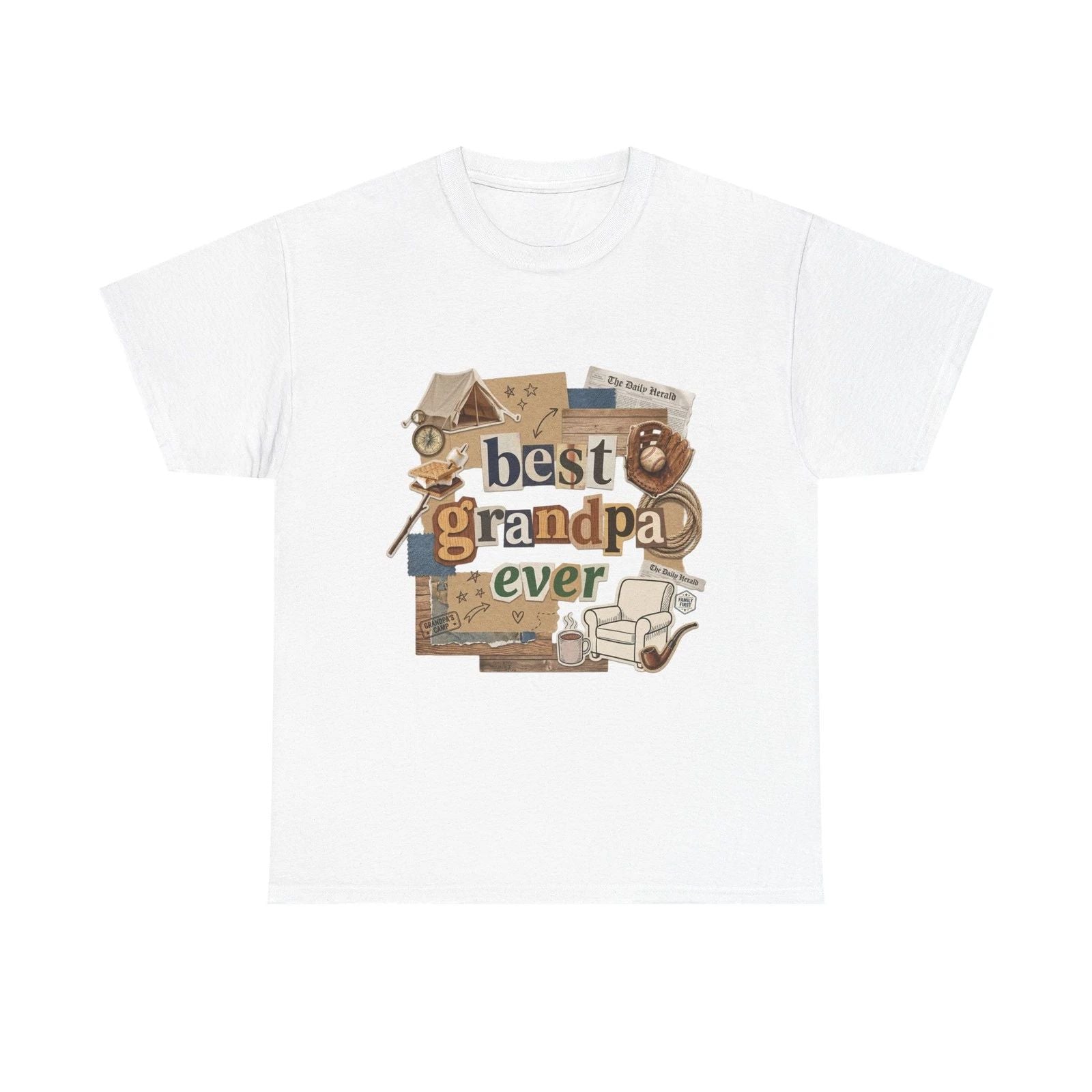 Best Grandpa Ever Tee | Retro collage design, 3 Colors, Cotton Unisex T-shirt, Sweatshirt, Hoodie, Long Sleeve Tee - T-Shirt, Sweatshirt, Hoodie