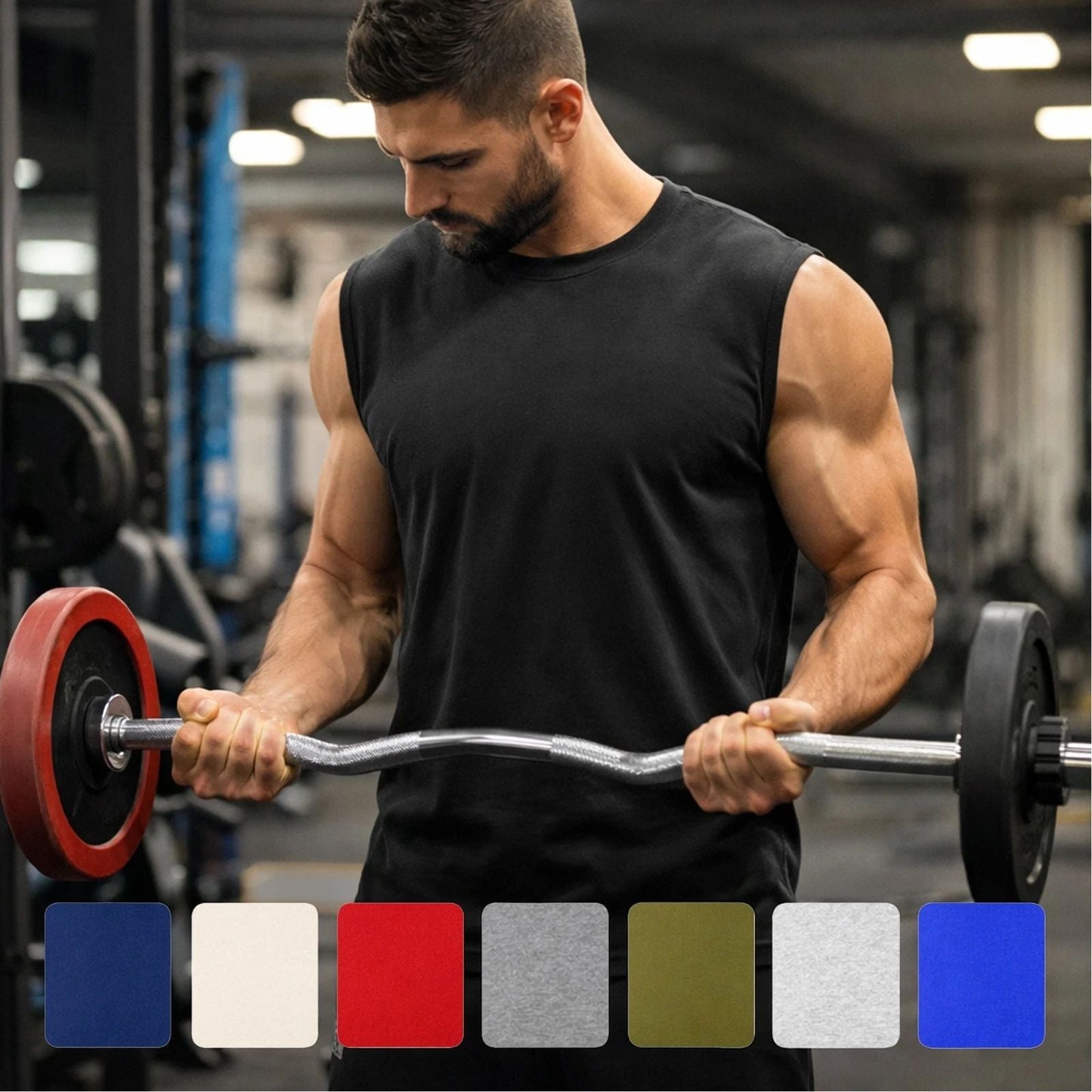 Men's Muscle Tank T-Shirt Cotton Tee Colors Workout Fitness Lounge Gym Running Unisex T-shirt, Sweatshirt, Hoodie, Long Sleeve Tee - T-Shirt, Sweatshirt, Hoodie
