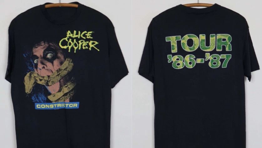 Vintage 1986 Alice Cooper Constrictor Tour Shirt Unisex T-shirt, Sweatshirt, Hoodie, Long Sleeve Tee - T-Shirt, Sweatshirt, Hoodie