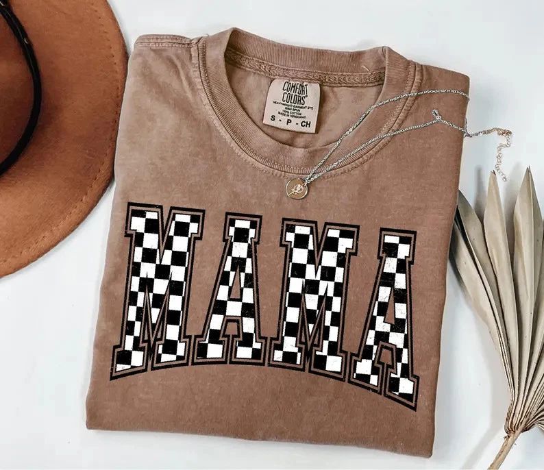 Retro Checkered Mama Comfort Tee Cute Mothers Day Gift Unisex T-shirt, Sweatshirt, Hoodie, Long Sleeve Tee - T-Shirt, Sweatshirt, Hoodie