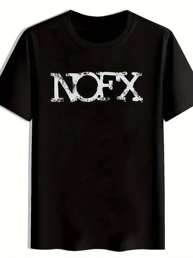 Men's Casual NOFX Graphic T-Shirt - Distressed Letter Print Round Neck Summer Te Unisex T-shirt, Sweatshirt, Hoodie, Long Sleeve Tee - T-Shirt, Sweatshirt, Hoodie