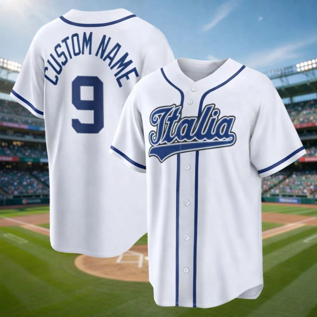 Italy Baseball Jersey Custom Name Number Flag Team Style Unisex Shirt S-5XL Unisex T-shirt, Sweatshirt, Hoodie, Long Sleeve Tee - T-Shirt, Sweatshirt, Hoodie