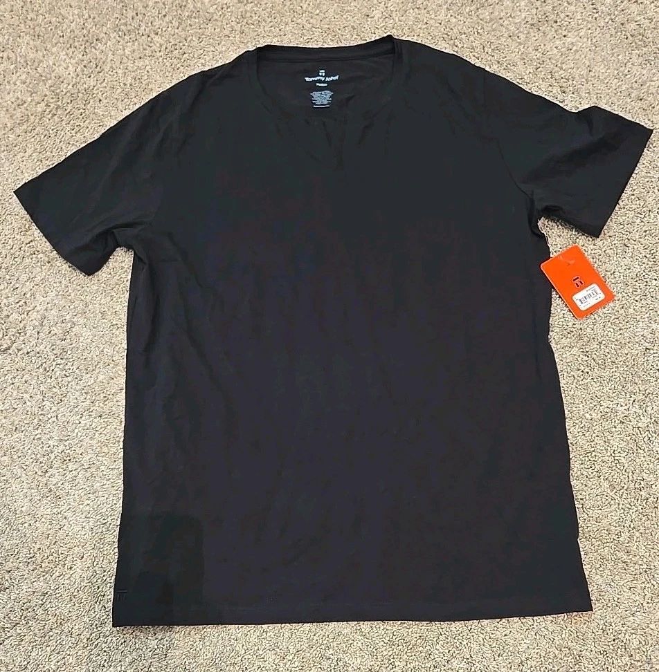 Tommy John Moroccan Tee Black Medium V Neck Slit Neck Notch Tee Pima Cotton Unisex T-shirt, Sweatshirt, Hoodie, Long Sleeve Tee - T-Shirt, Sweatshirt, Hoodie