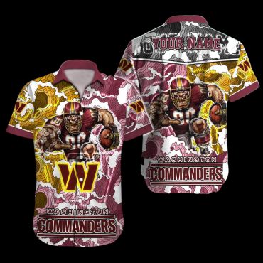 Personalized Washington Commanders Storm Blitz Hawaiian Shirt Unisex T-shirt, Sweatshirt, Hoodie, Long Sleeve Tee - T-Shirt, Sweatshirt, Hoodie