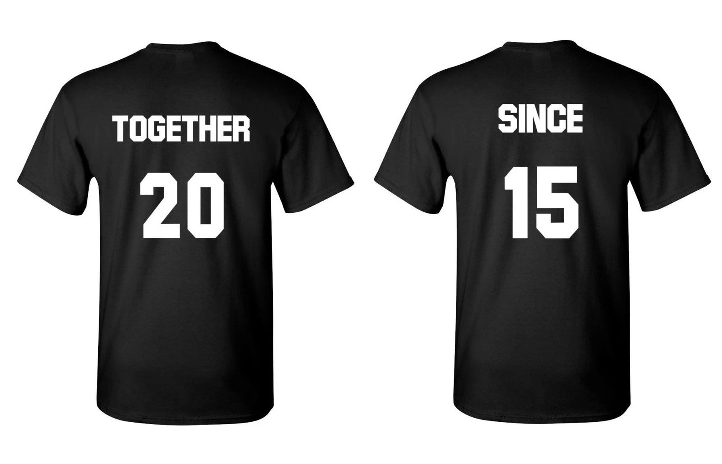 Custom Couple Shirts Set Personalized Anniversary Matching Year Unisex Tees Unisex T-shirt, Sweatshirt, Hoodie, Long Sleeve Tee - T-Shirt, Sweatshirt, Hoodie