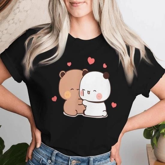 NEW Cute Couple Shirts Cute Bubu Dudu Panda Bears Sweet Love T-Shirt S-5XL Unisex T-shirt, Sweatshirt, Hoodie, Long Sleeve Tee - T-Shirt, Sweatshirt, Hoodie