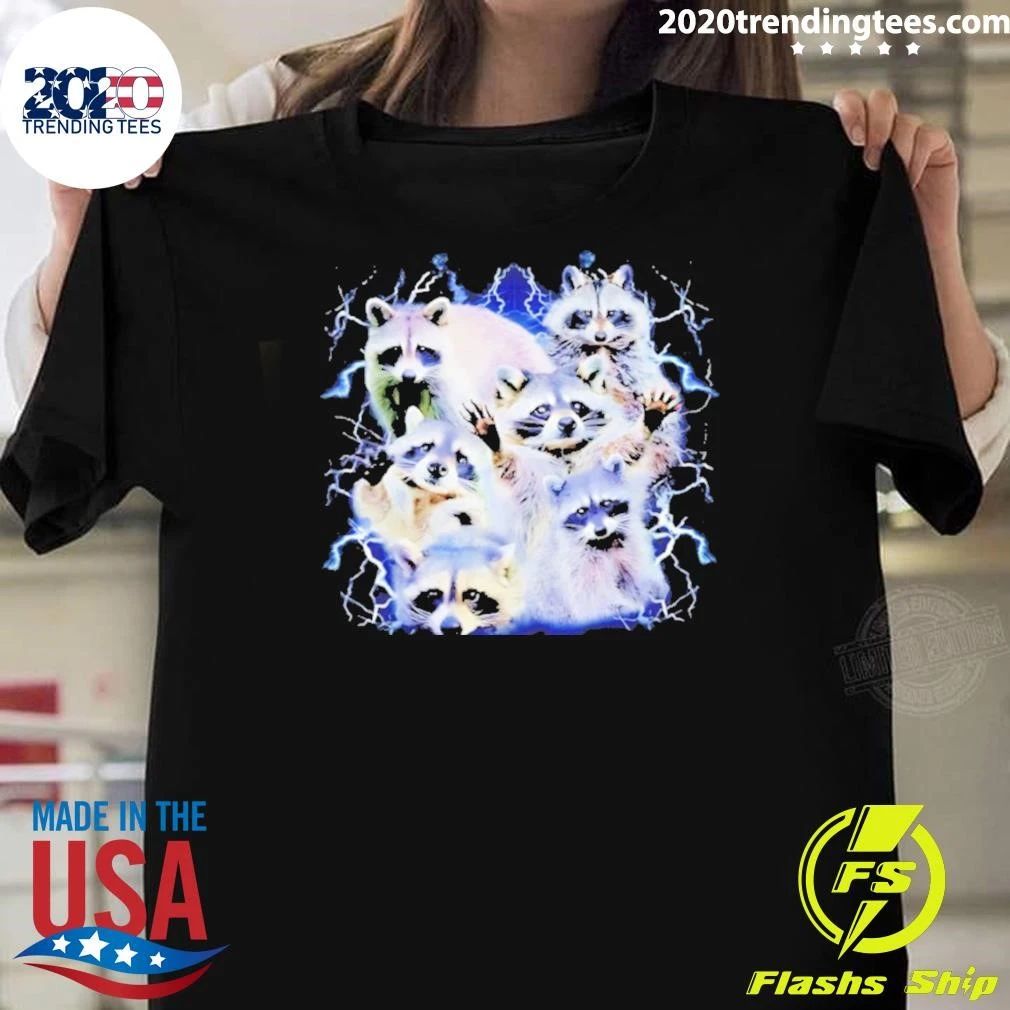 I Love Racoon Lightning 90s Bootleg Shirt Unisex T-shirt, Sweatshirt, Hoodie, Long Sleeve Tee - T-Shirt, Sweatshirt, Hoodie