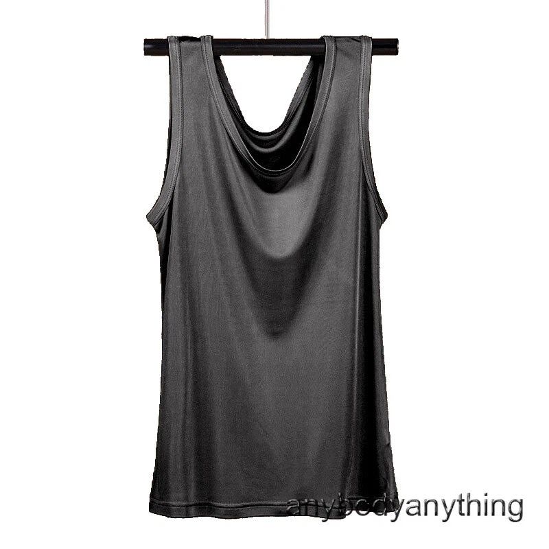 Men's 100% Silk Tank Tops Crew Collar Sleeveless T-Shirt Knitted Undershirt Tops Unisex T-shirt, Sweatshirt, Hoodie, Long Sleeve Tee - T-Shirt, Sweatshirt, Hoodie