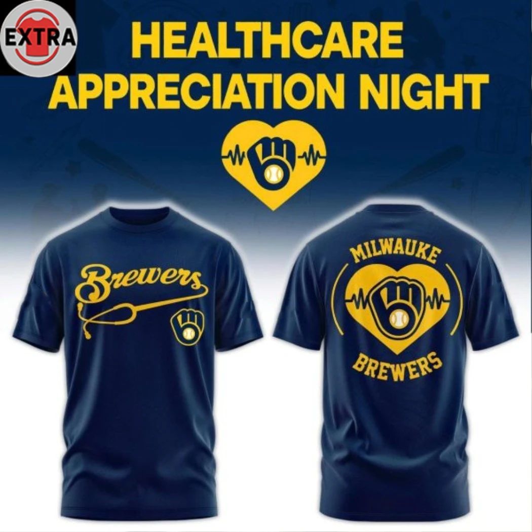 Original Milwaukee Brewers Healthcare Appreciation Night 2026 Celebrate Logo Two Sided T-shirt - T-Shirt, Sweatshirt, Hoodie