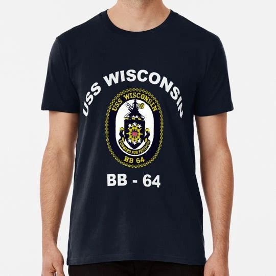 Uss Wisconsin Bb 64 Crest For Dark Colors Size S to 5XL Made in the USA T-Shirt Unisex T-shirt, Sweatshirt, Hoodie, Long Sleeve Tee - T-Shirt, Sweatshirt, Hoodie