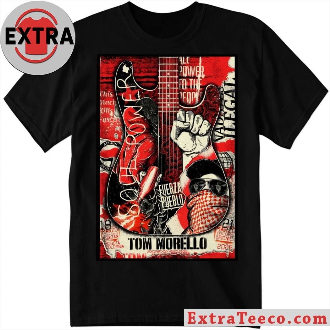Tom Morello Mar 21 2026 Parque Simon Bolivar in Bogota Colombia Poster Shirt Unisex T-shirt, Sweatshirt, Hoodie, Long Sleeve Tee - T-Shirt, Sweatshirt, Hoodie