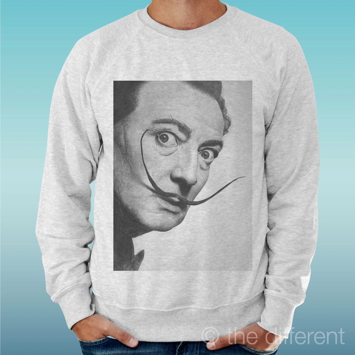 Felpa Man Light Sweater Light Grey " Dal Photo Art. Face " Unisex T-shirt, Sweatshirt, Hoodie, Long Sleeve Tee - T-Shirt, Sweatshirt, Hoodie