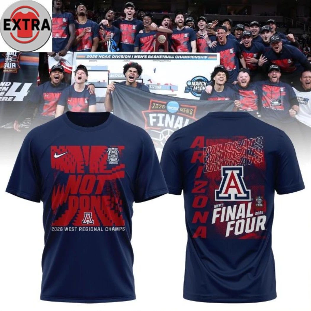 Arizona Wildcats Mens Basketball 2026 West Regional Champions Navy Logo Two Sided Shirt- Top-Rated Gift for College Basketball Lovers - T-Shirt, Sweatshirt, Hoodie