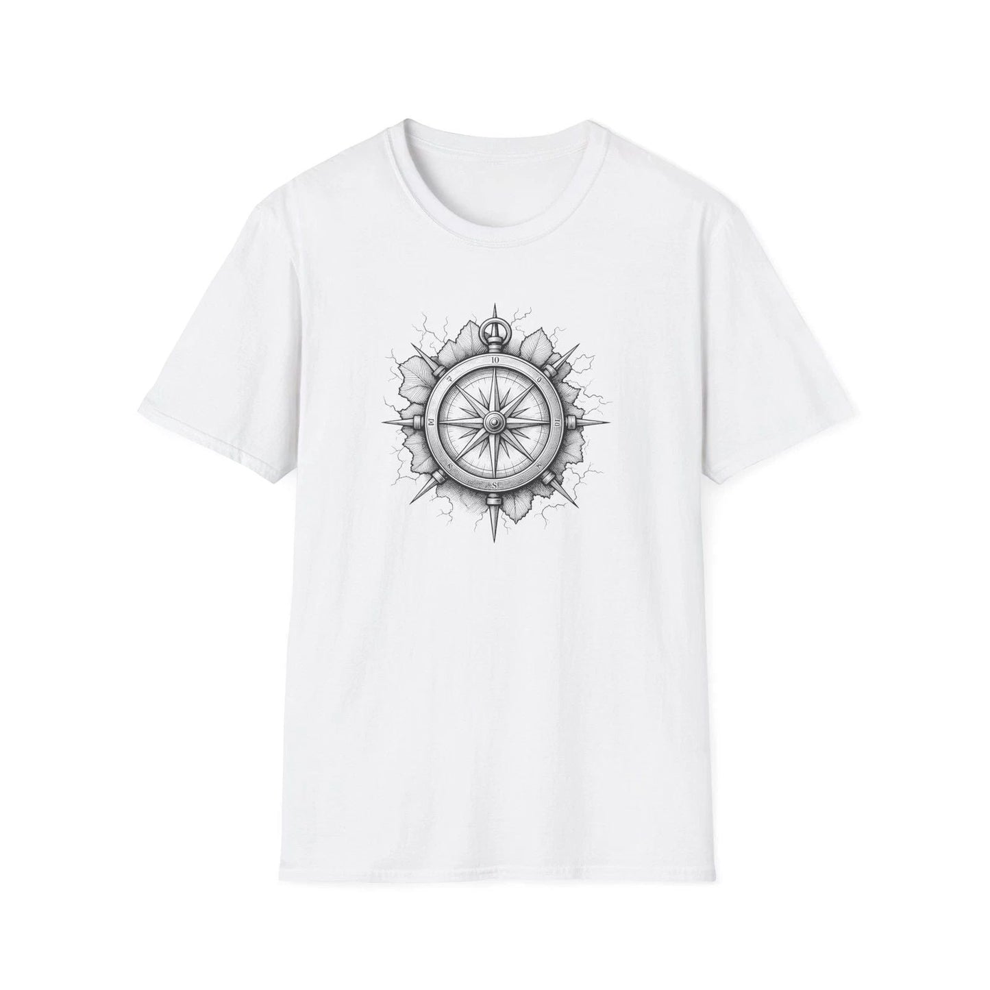 Compass Tattoo Style T-Shirt | Navigation Design Unisex T-shirt, Sweatshirt, Hoodie, Long Sleeve Tee - T-Shirt, Sweatshirt, Hoodie