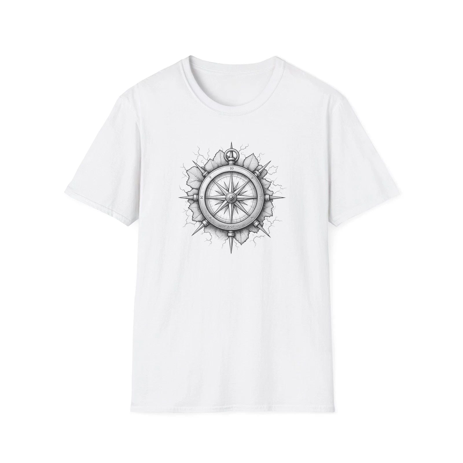 Compass Tattoo Style T-Shirt | Navigation Design Unisex T-shirt, Sweatshirt, Hoodie, Long Sleeve Tee - T-Shirt, Sweatshirt, Hoodie
