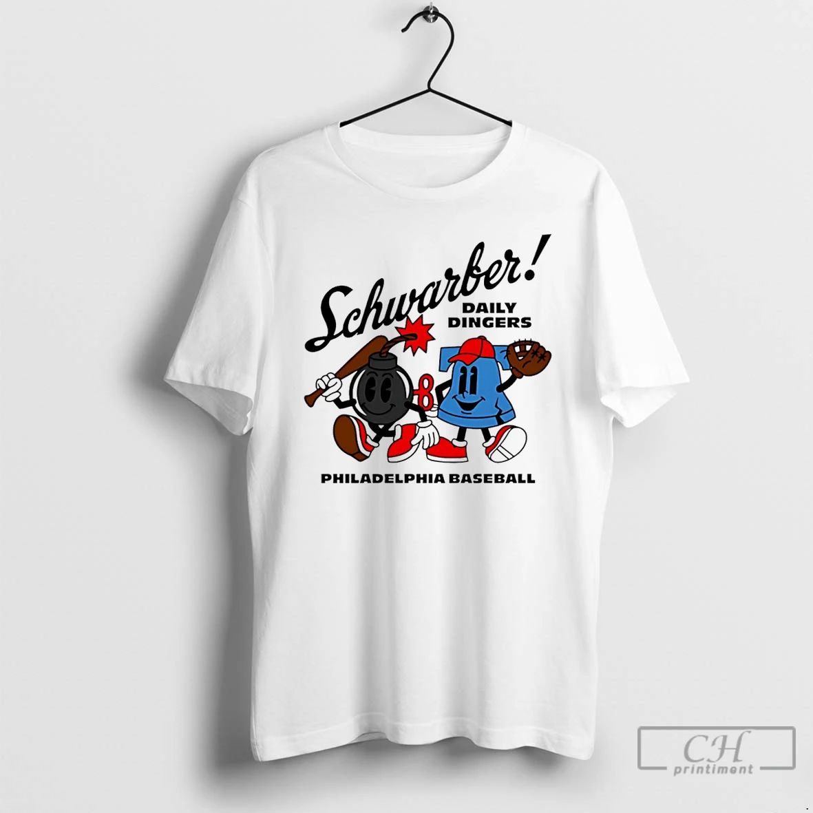 Premium Kyle Schwarber Daily Dingers 2025 Superstar Cartoon T Shirts Unisex T-shirt, Sweatshirt, Hoodie, Long Sleeve Tee - T-Shirt, Sweatshirt, Hoodie