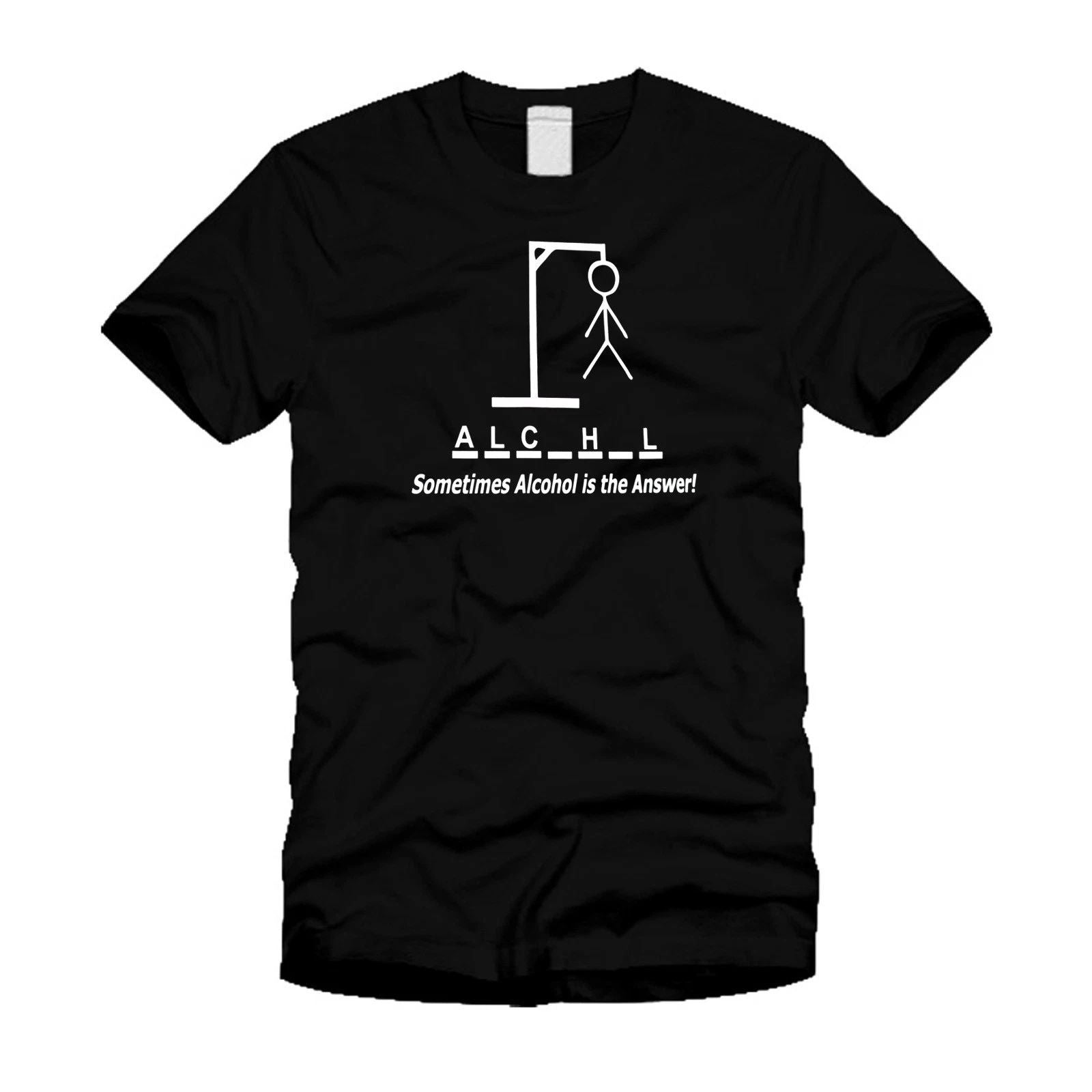 Sometimes Alcohol Is The Answer - Cool Funny College Humor Modern Black T-Shirt Unisex T-shirt, Sweatshirt, Hoodie, Long Sleeve Tee - T-Shirt, Sweatshirt, Hoodie