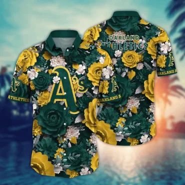 Oakland Athletics Golden Garden Hawaiian Shirt Unisex T-shirt, Sweatshirt, Hoodie, Long Sleeve Tee - T-Shirt, Sweatshirt, Hoodie