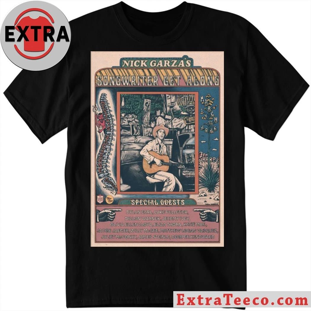 Original Nick Garzas Get Along Fischer TX March 14 2026 Poster Shirt Unisex T-shirt, Sweatshirt, Hoodie, Long Sleeve Tee - T-Shirt, Sweatshirt, Hoodie