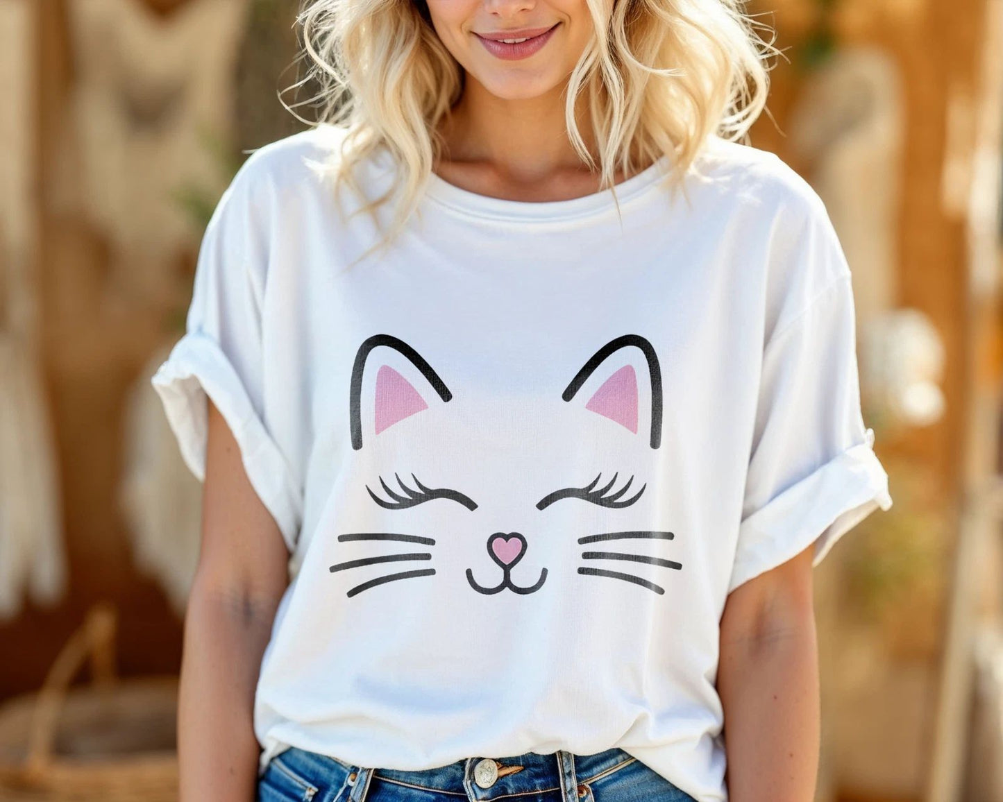 Cute Cat Face T-Shirt  Kawaii Kitty Graphic Tee, Adorable Cat Lover Gift A149 Unisex T-shirt, Sweatshirt, Hoodie, Long Sleeve Tee - T-Shirt, Sweatshirt, Hoodie
