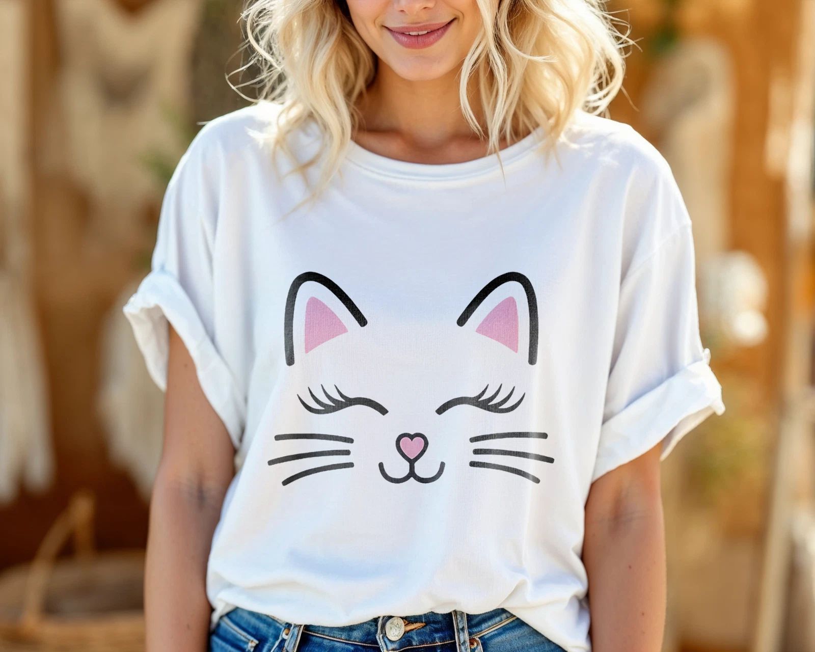 Cute Cat Face T-Shirt  Kawaii Kitty Graphic Tee, Adorable Cat Lover Gift A149 Unisex T-shirt, Sweatshirt, Hoodie, Long Sleeve Tee - T-Shirt, Sweatshirt, Hoodie