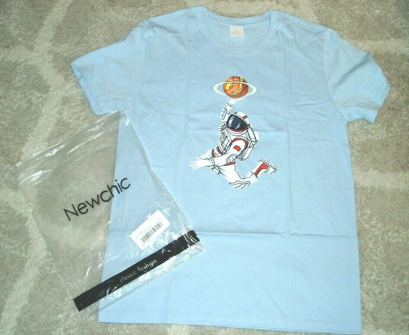 NWT, "MEN'S NEW CHIC Light Blue STYLISH GRAPHIC SHORT SLEEVE T-SHIRT" Size Small Unisex T-shirt, Sweatshirt, Hoodie, Long Sleeve Tee - T-Shirt, Sweatshirt, Hoodie