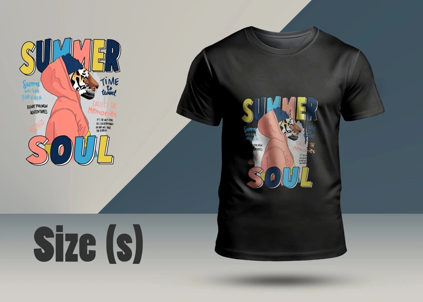 Summer Soul Printed T-Shirt  Small Size  Trendy Streetwear Graphic Tee Unisex T-shirt, Sweatshirt, Hoodie, Long Sleeve Tee - T-Shirt, Sweatshirt, Hoodie