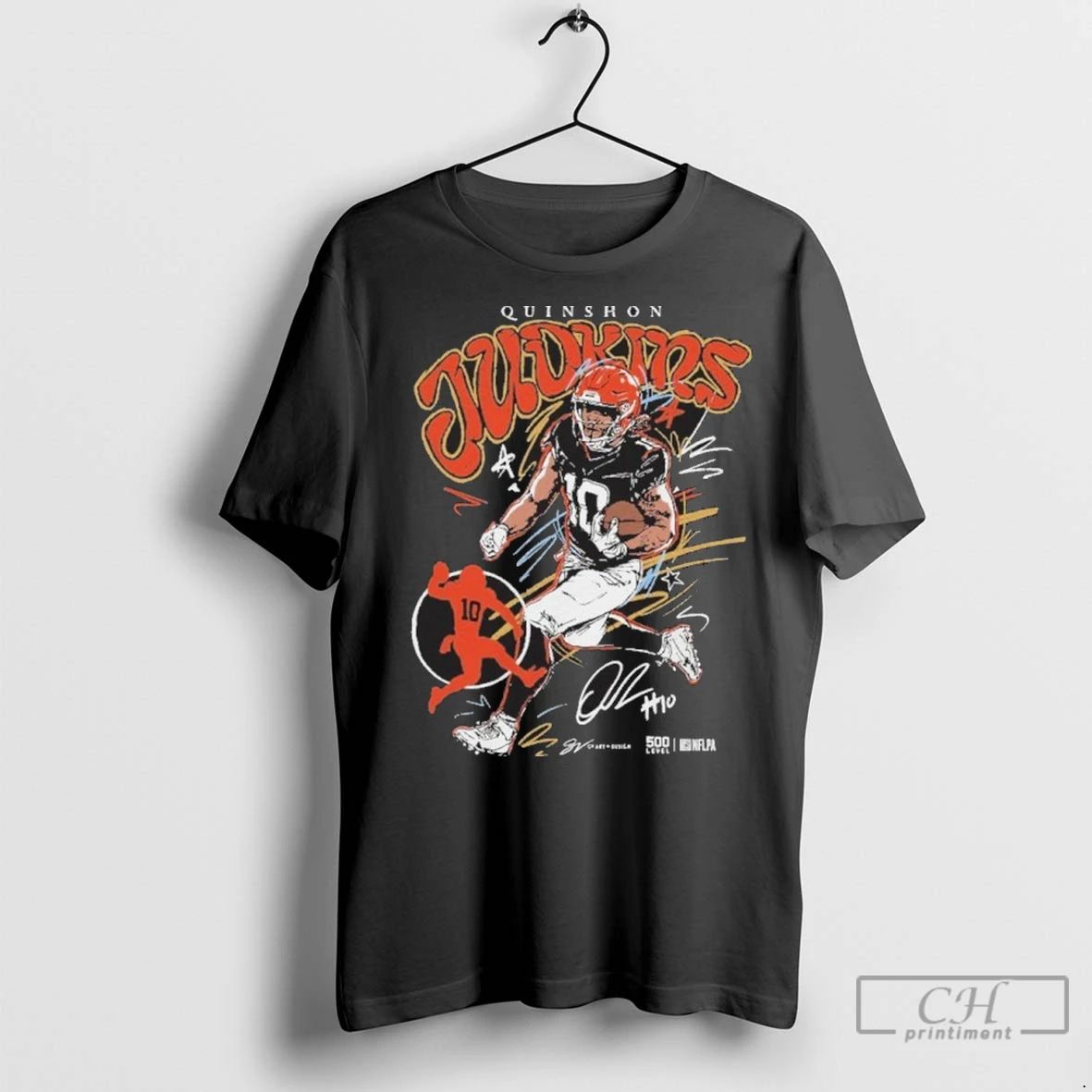 Premium Quinshon Judkins Cleveland Browns Scribble Unisex T-shirt, Sweatshirt, Hoodie, Long Sleeve Tee - T-Shirt, Sweatshirt, Hoodie