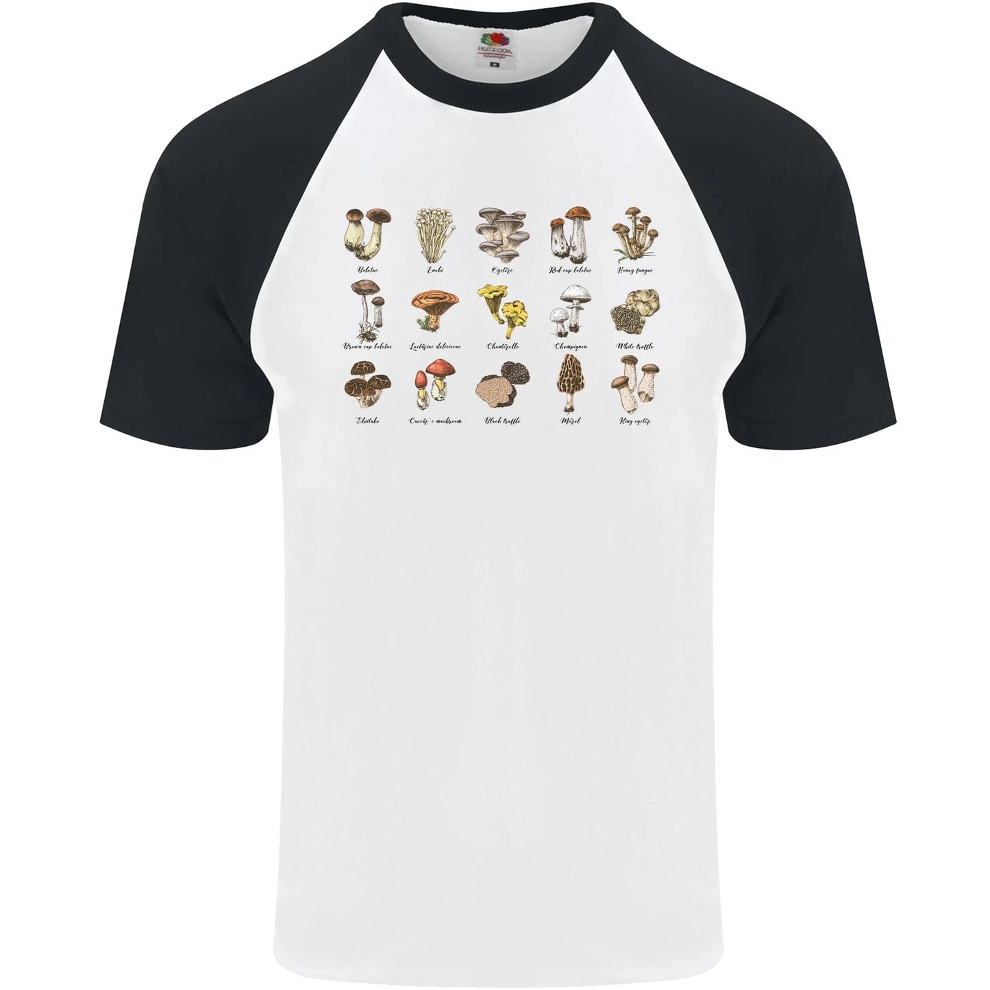 Mushroom Species Foraging Mycology Mens S/S Baseball T-Shirt Unisex T-shirt, Sweatshirt, Hoodie, Long Sleeve Tee - T-Shirt, Sweatshirt, Hoodie