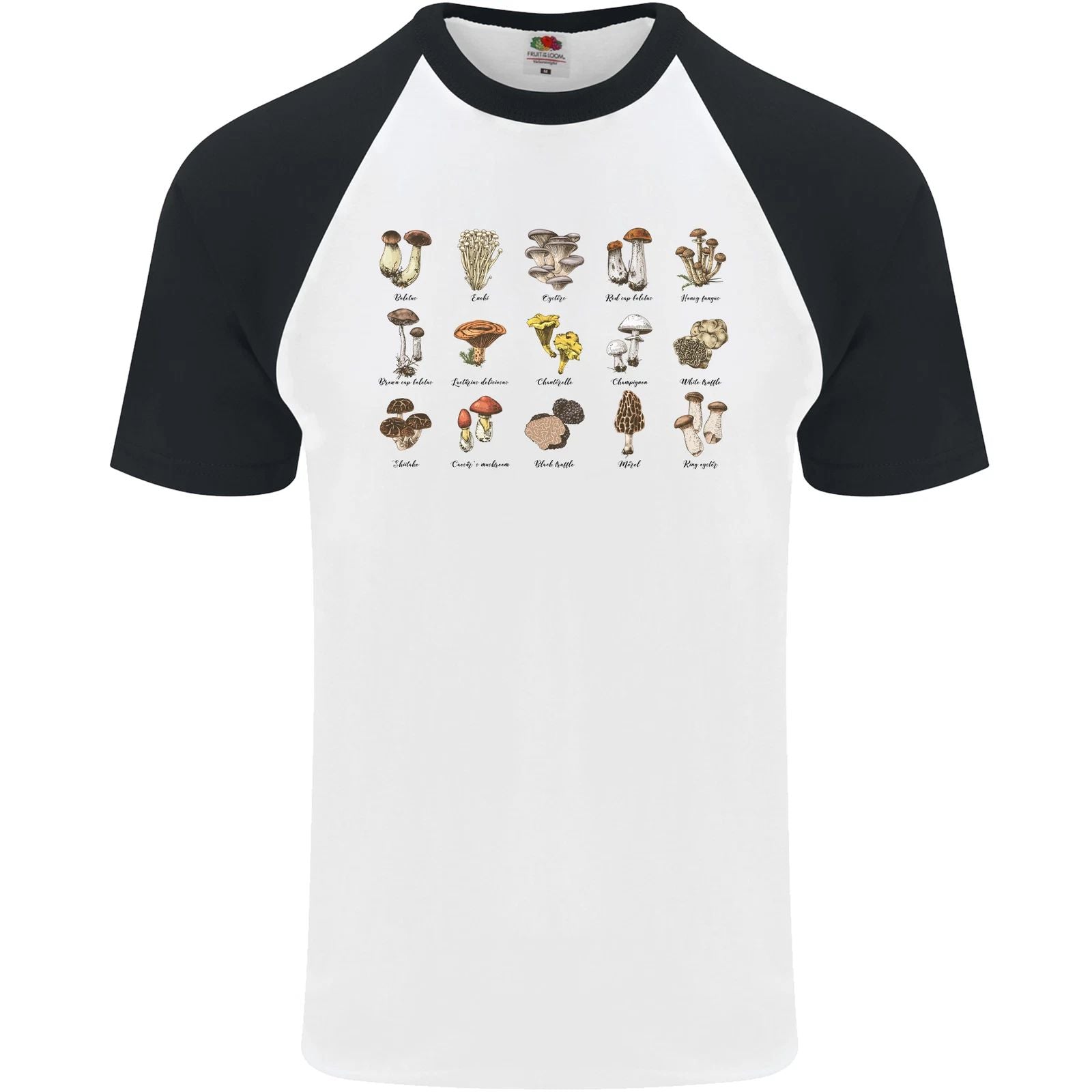 Mushroom Species Foraging Mycology Mens S/S Baseball T-Shirt Unisex T-shirt, Sweatshirt, Hoodie, Long Sleeve Tee - T-Shirt, Sweatshirt, Hoodie