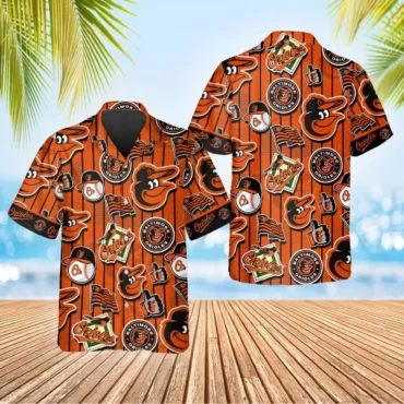 Baltimore Orioles Pinstripe Icons Hawaiian Shirt Unisex T-shirt, Sweatshirt, Hoodie, Long Sleeve Tee - T-Shirt, Sweatshirt, Hoodie