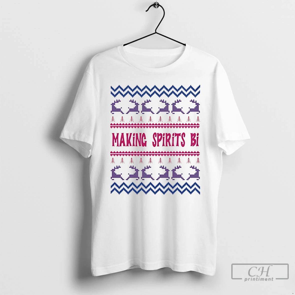 Premium Making Spirits Bi Christmas T Shirts Unisex T-shirt, Sweatshirt, Hoodie, Long Sleeve Tee - T-Shirt, Sweatshirt, Hoodie