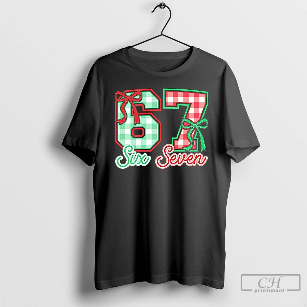Premium Six Seven Bow Christmas T Shirts Unisex T-shirt, Sweatshirt, Hoodie, Long Sleeve Tee - T-Shirt, Sweatshirt, Hoodie