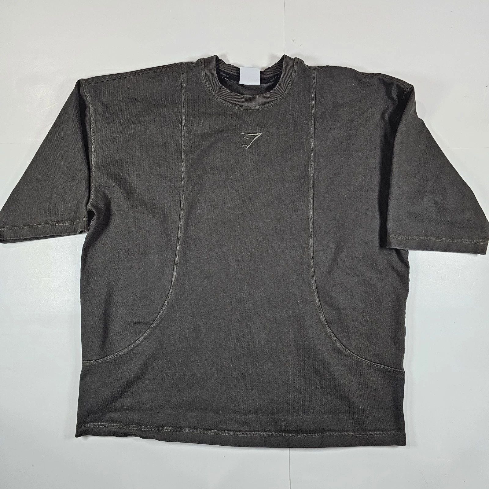 Gym Shark Mens Heritage Washed Oversized T-Shirt Size Medium Dark Gray Pre-owned Unisex T-shirt, Sweatshirt, Hoodie, Long Sleeve Tee - T-Shirt, Sweatshirt, Hoodie