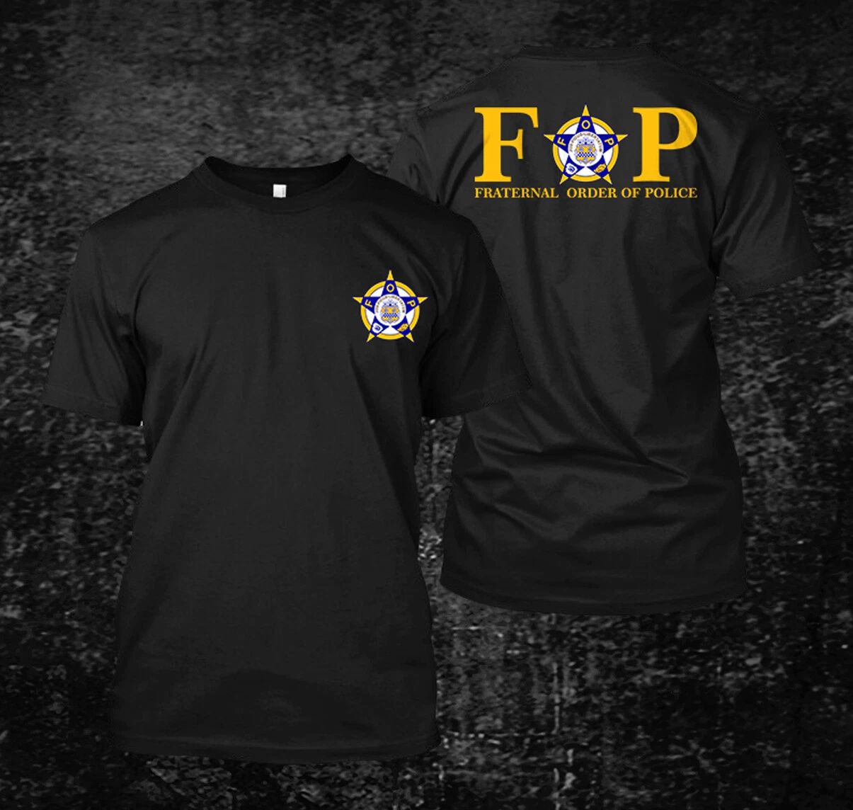 Flaternal Order of Police logo -  custom front and back t-shirt tee Unisex T-shirt, Sweatshirt, Hoodie, Long Sleeve Tee - T-Shirt, Sweatshirt, Hoodie