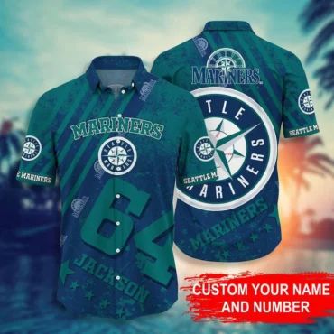 Personalized Seattle Mariners Coastal Wave Hawaiian Shirt Unisex T-shirt, Sweatshirt, Hoodie, Long Sleeve Tee - T-Shirt, Sweatshirt, Hoodie