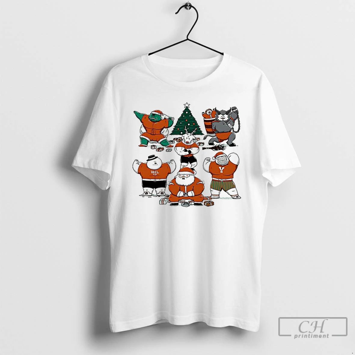 Premium Merry Muscular Christmas Characters T Shirts Unisex T-shirt, Sweatshirt, Hoodie, Long Sleeve Tee - T-Shirt, Sweatshirt, Hoodie