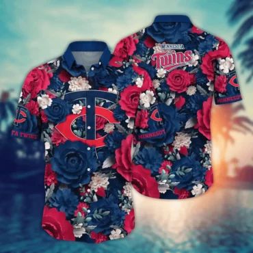 Minnesota Twins Floral Passion Hawaiian Shirt Unisex T-shirt, Sweatshirt, Hoodie, Long Sleeve Tee - T-Shirt, Sweatshirt, Hoodie