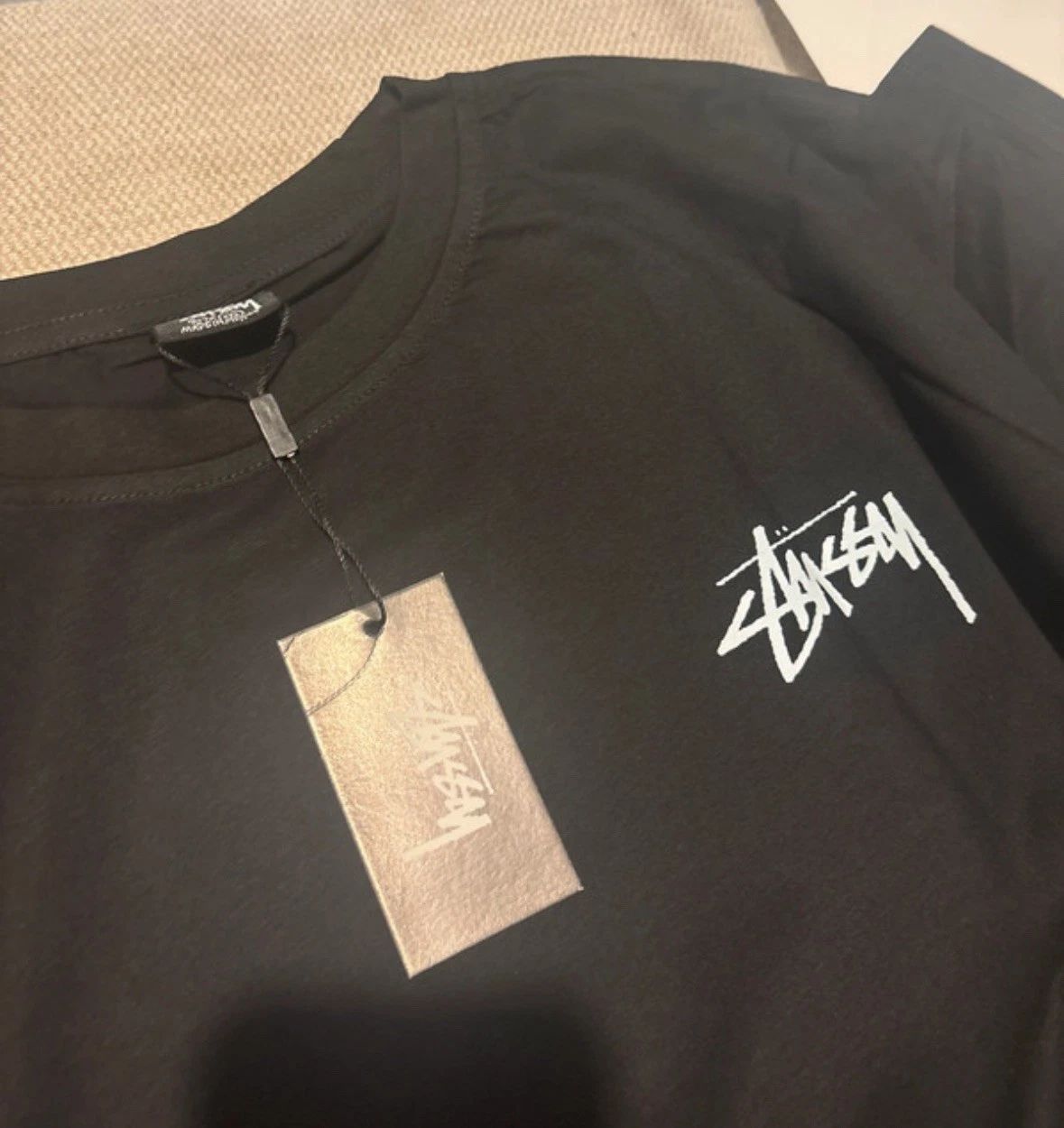 Stussy Men's T-Shirt XXL Pit To Pit 650 Length 750mm dark grey Unisex T-shirt, Sweatshirt, Hoodie, Long Sleeve Tee - T-Shirt, Sweatshirt, Hoodie