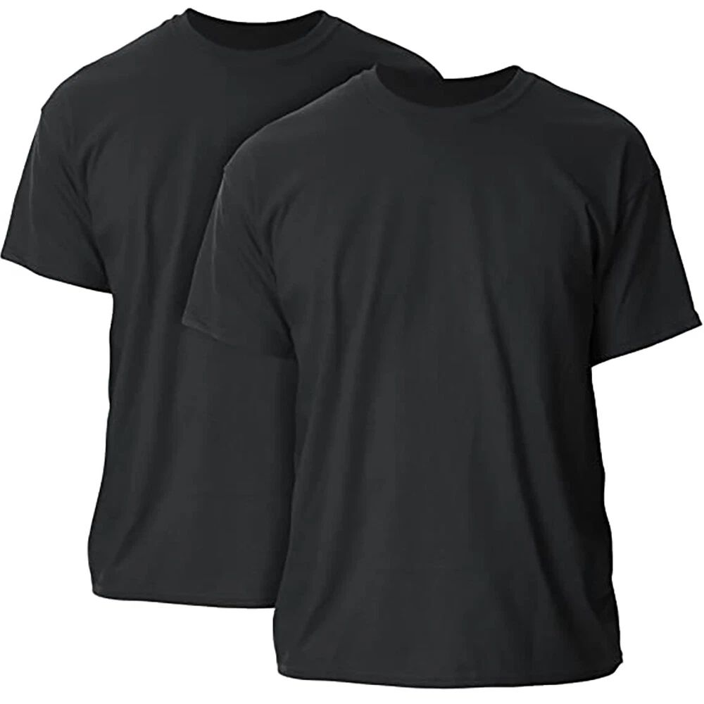 2 Pack Mens Cotton Blank Plain Basic Crew Neck Short Sleeve Black T-Shirt Tee Unisex T-shirt, Sweatshirt, Hoodie, Long Sleeve Tee - T-Shirt, Sweatshirt, Hoodie