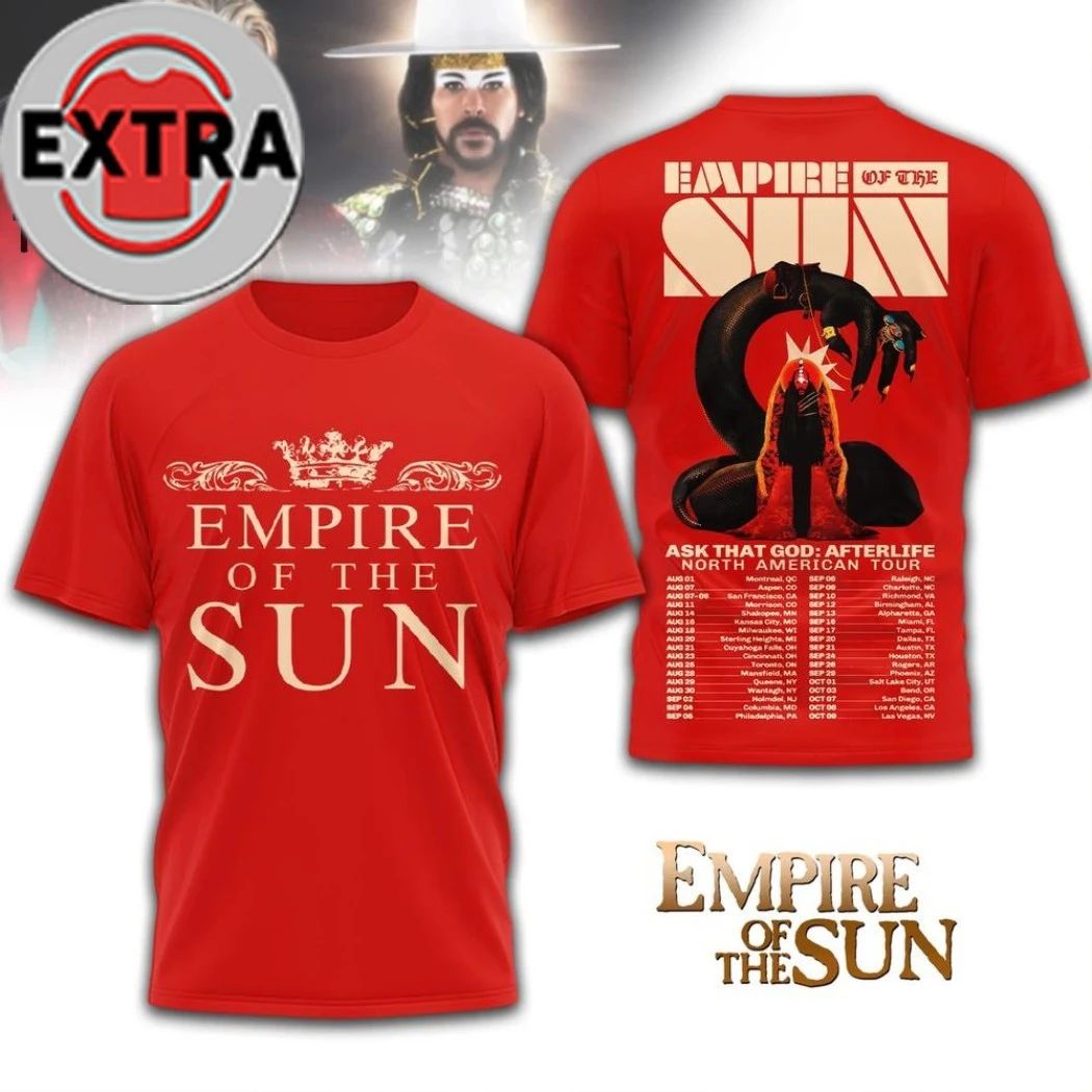 Empire of the Sun North American Tour 2026 Logo Two Sided Shirt Unisex T-shirt, Sweatshirt, Hoodie, Long Sleeve Tee - T-Shirt, Sweatshirt, Hoodie