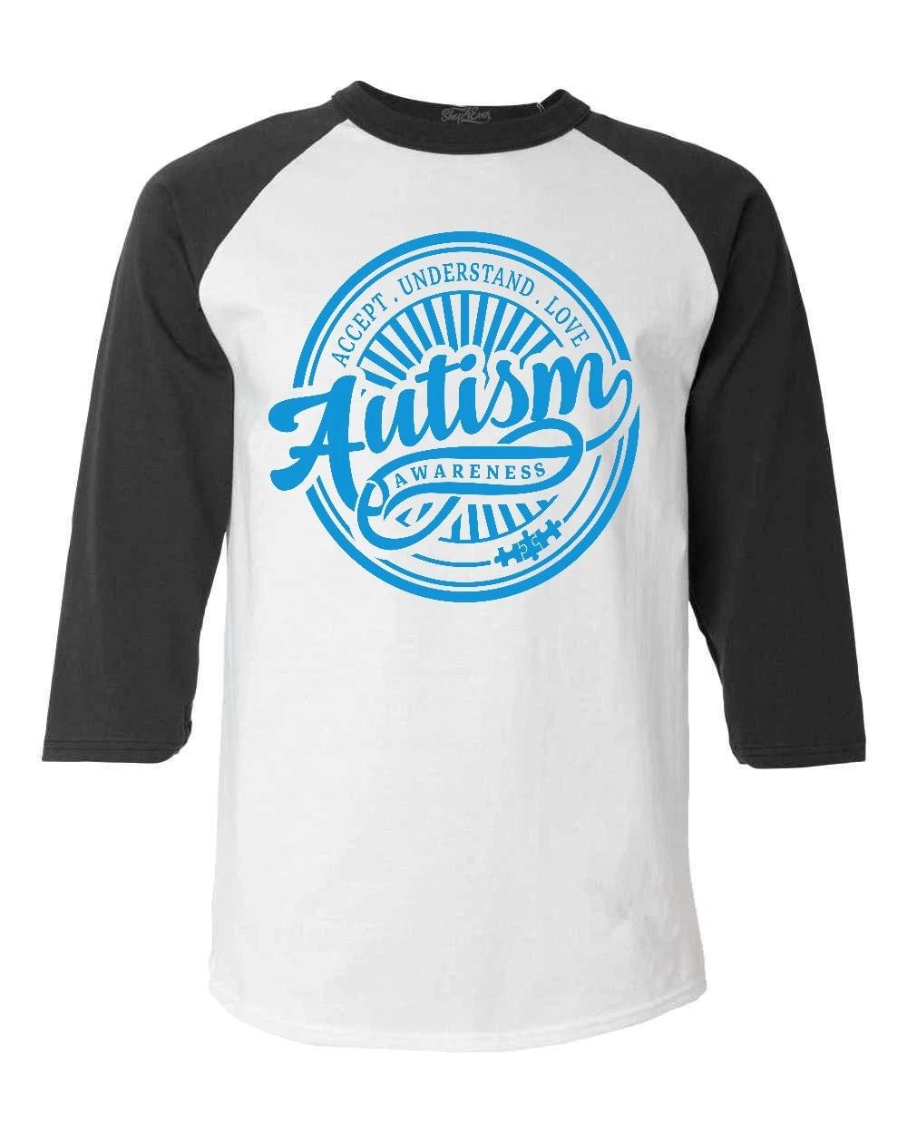 Autism Awareness Blue Circle Raglan Baseball Acccept Understand Love Shirts Unisex T-shirt, Sweatshirt, Hoodie, Long Sleeve Tee - T-Shirt, Sweatshirt, Hoodie