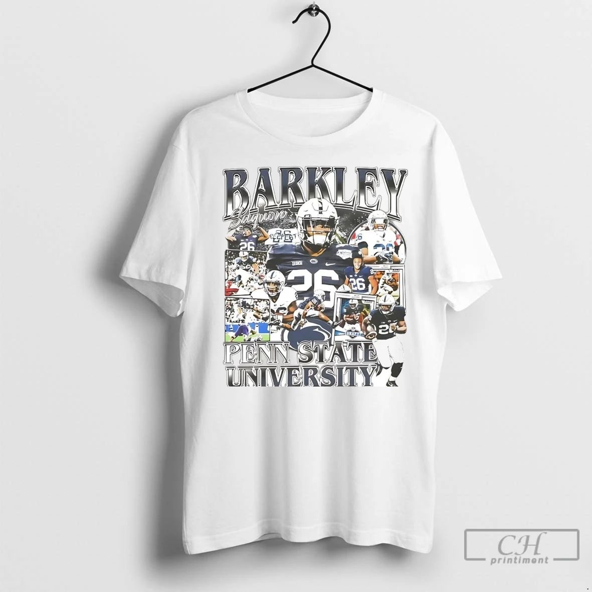 Premium Saquon Barkley Picture Collage Penn State Nittany Lions Unisex T-shirt, Sweatshirt, Hoodie, Long Sleeve Tee - T-Shirt, Sweatshirt, Hoodie