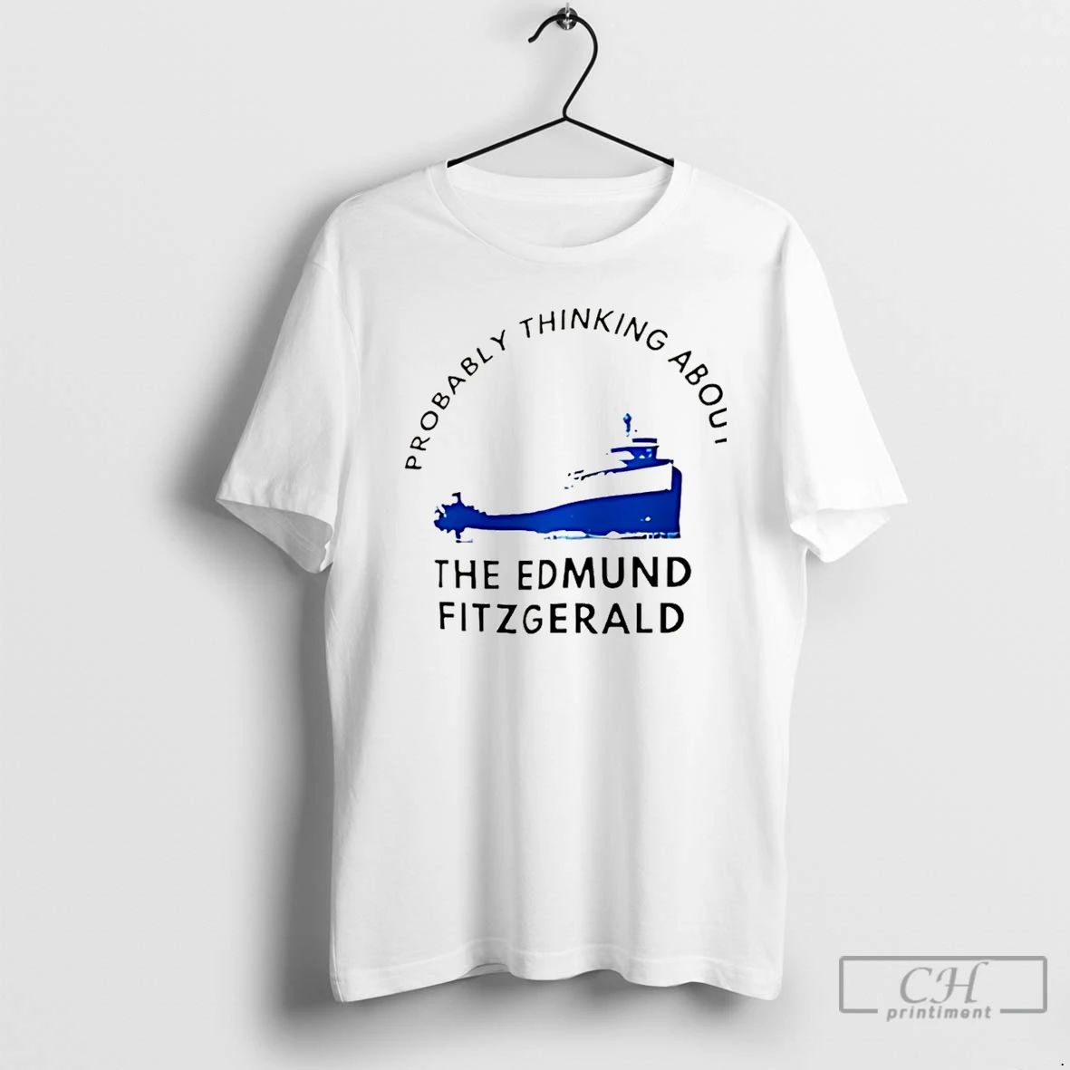 Premium Probably Thinking About The Edmund Fitzgerald Christmas T Shirts Unisex T-shirt, Sweatshirt, Hoodie, Long Sleeve Tee - T-Shirt, Sweatshirt, Hoodie