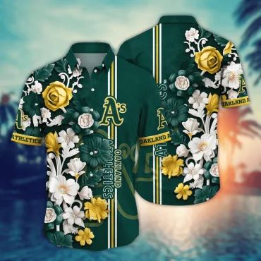 Oakland Athletics Elegant Floral Hawaiian Shirt Unisex T-shirt, Sweatshirt, Hoodie, Long Sleeve Tee - T-Shirt, Sweatshirt, Hoodie