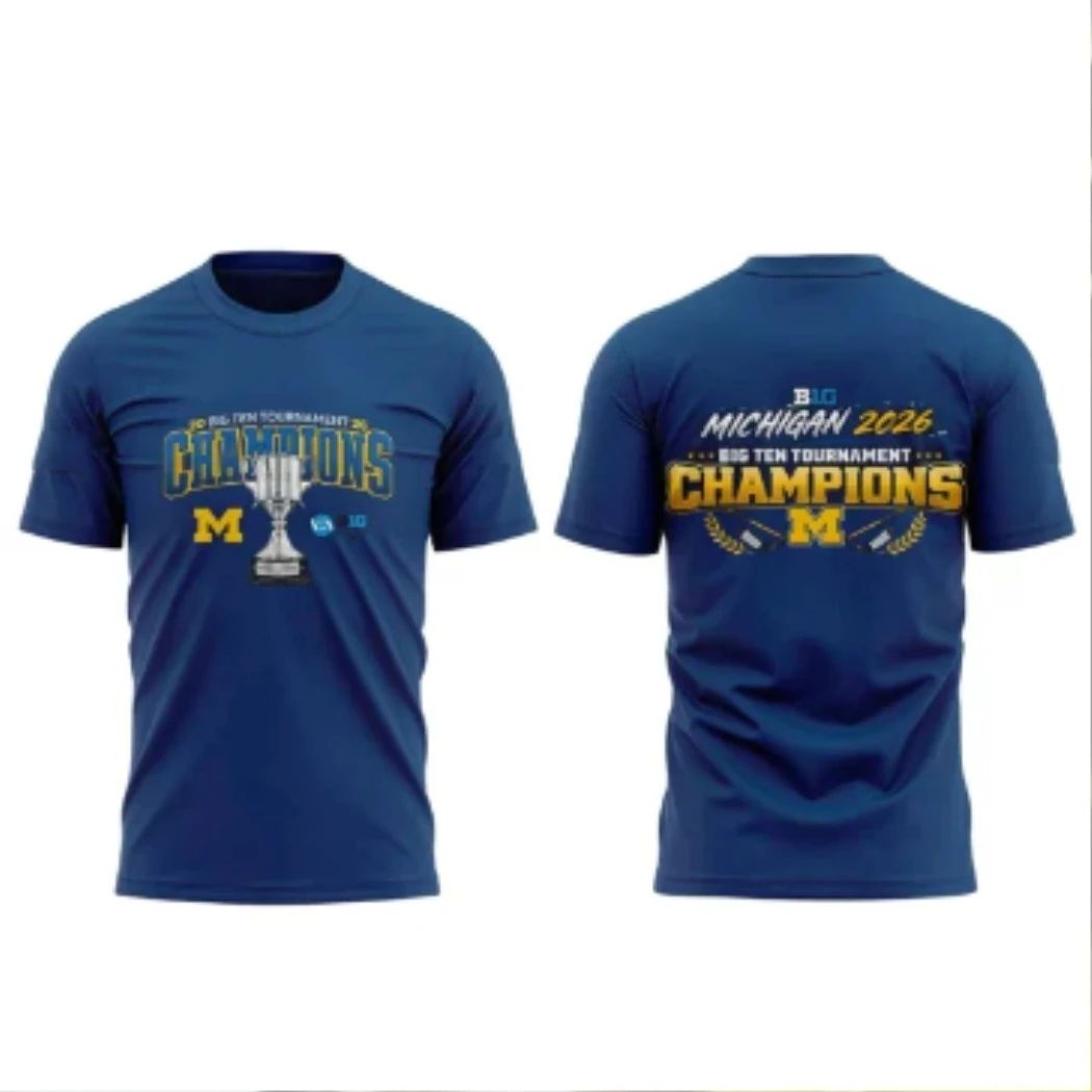 Michigan Wolverines Hockey 2026 Big Ten Mens Ice Hockey Tournament Champions T-Shirt Unisex T-shirt, Sweatshirt, Hoodie, Long Sleeve Tee - T-Shirt, Sweatshirt, Hoodie