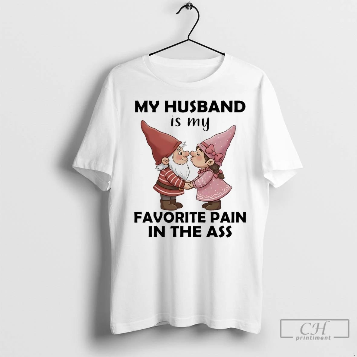 Premium Gnome Christmas My Husband Is My Favorite Pain In The Ass Unisex T-shirt, Sweatshirt, Hoodie, Long Sleeve Tee - T-Shirt, Sweatshirt, Hoodie