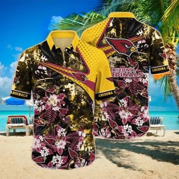 Arizona Cardinals Floral Blitz Hawaiian Shirt Unisex T-shirt, Sweatshirt, Hoodie, Long Sleeve Tee - T-Shirt, Sweatshirt, Hoodie